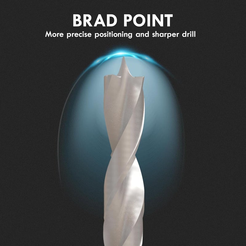 MACXCOIP Brad Point Wood Drill Bit Set, 29Pcs HSS Drill Bit Set with Double Flutes Design for Carpenter Woodworking and All Types of Wood (1/16" - 1/2") - Image 3